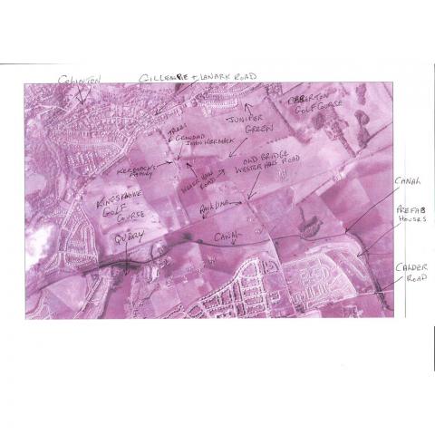 An annotated map showing where local areas are now 