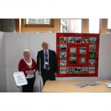 Dave Macleod MSP and Muriel Adam with quilt