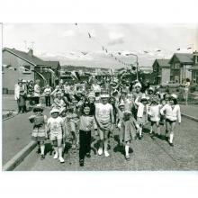 Children at a street party for the Queen's Jubilee in Baberton Mains Terrace 1977